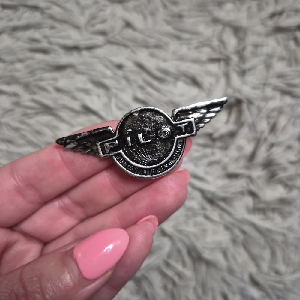 Vintage Junior Airline Pilot Metal Pin Jewelry Hong Kong Winged ✨️💫